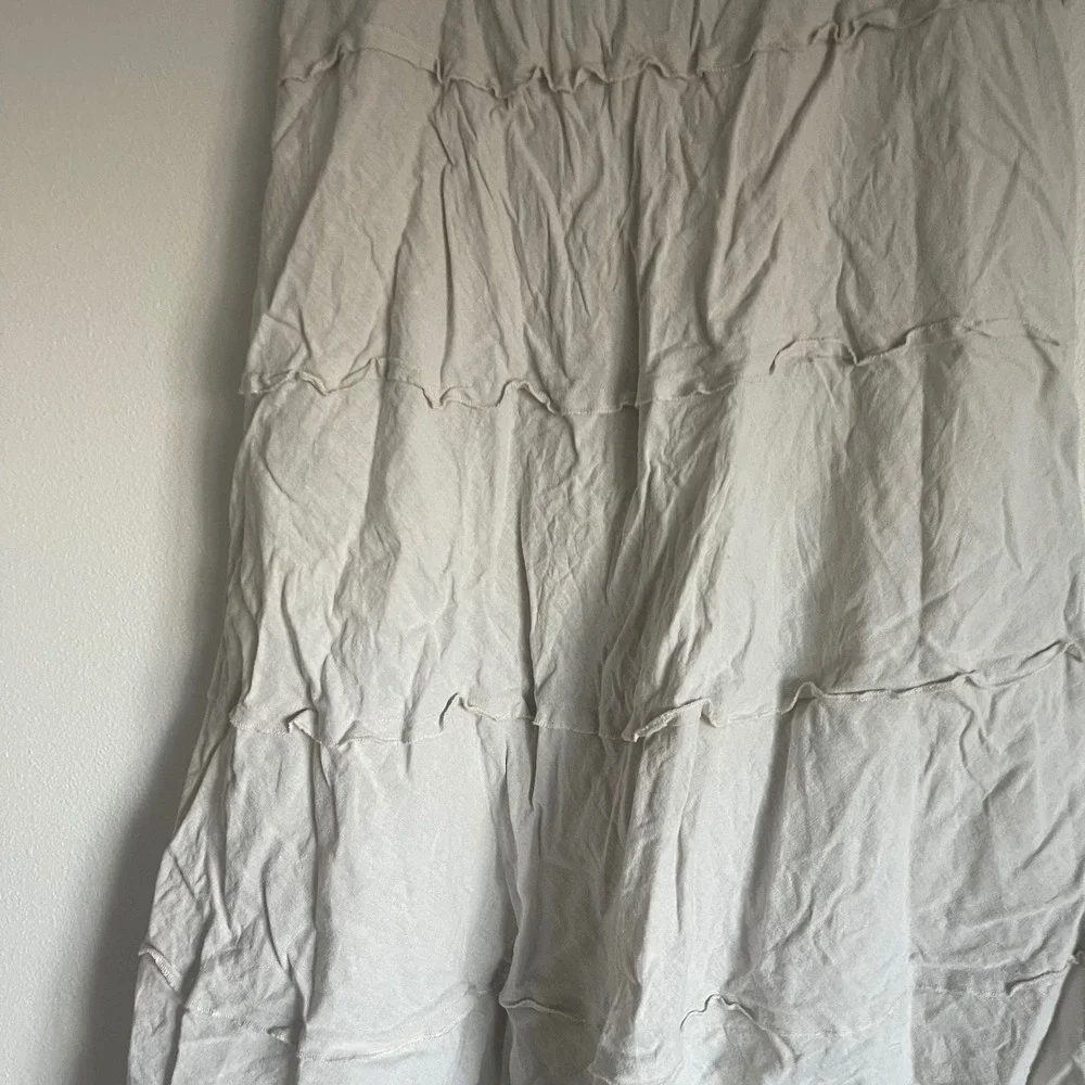 Vintage Christopher and‎ Banks Tiered Beige Linen Midi Skirt Size 8 - Picture 12 of 12